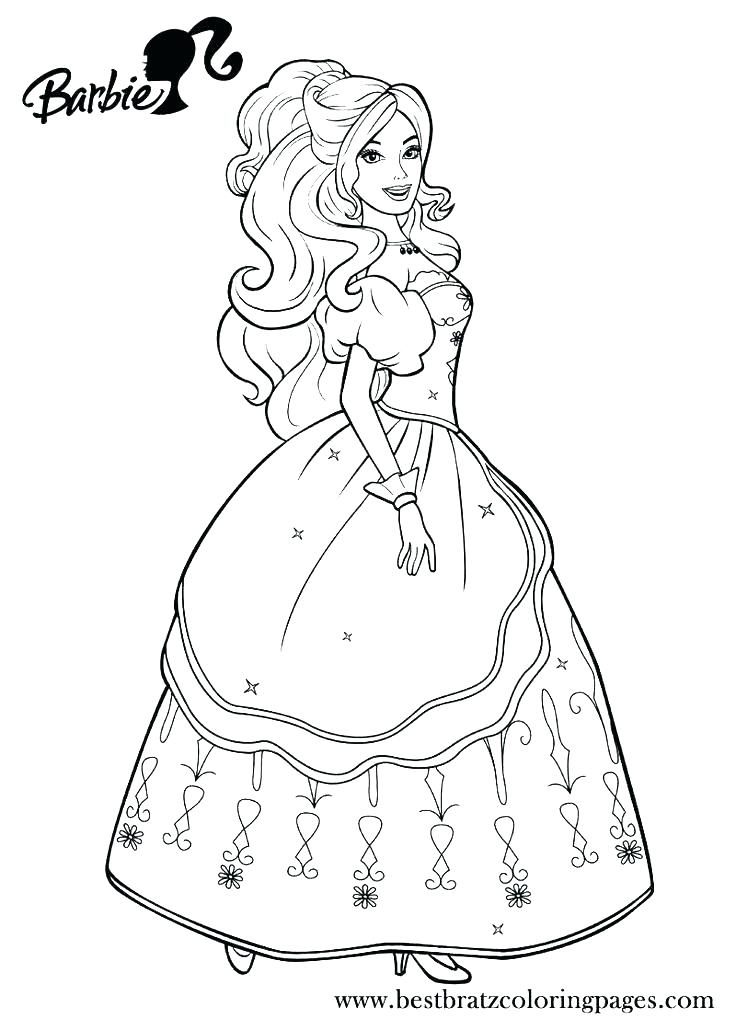 736x1030 Barbie Coloring Pages Fashion Dress Up Dresses Clothes