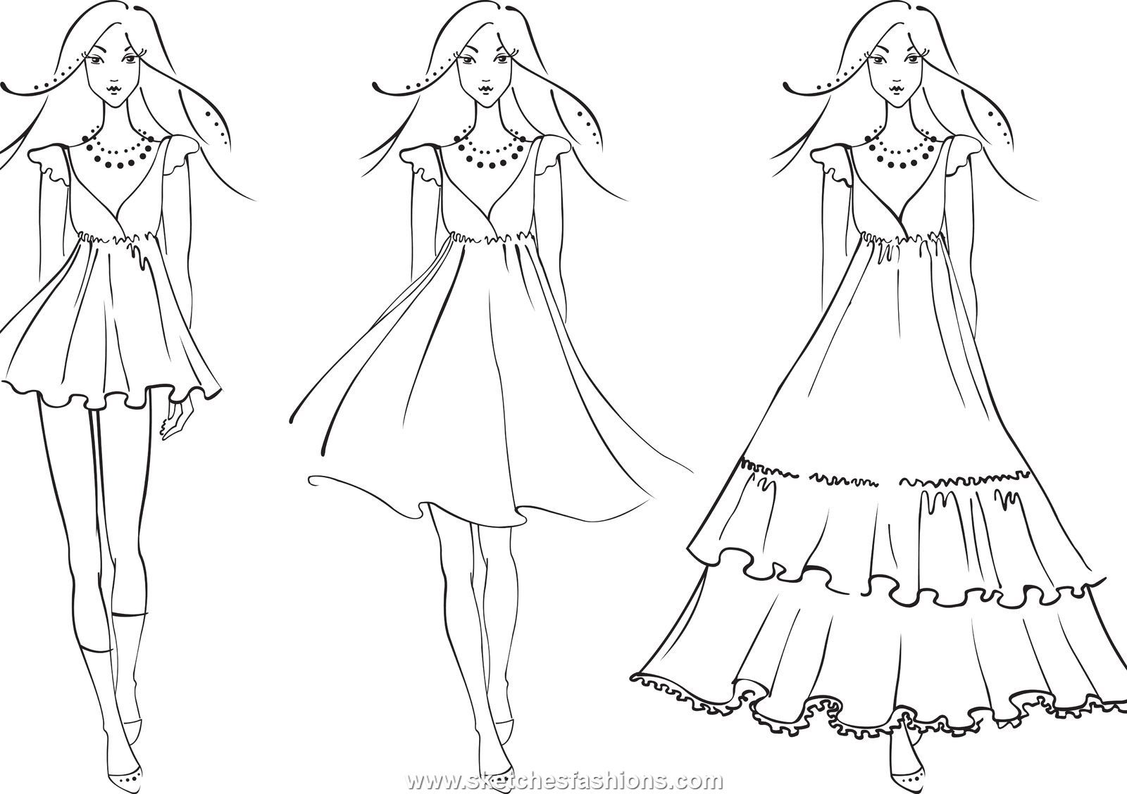 1600x1128 Fashion Manga Style Clothing And Jewelry Coloring Pages For Adults