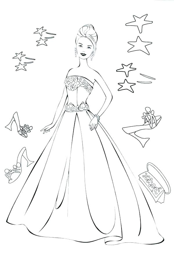600x899 Dress Coloring Page Wedding Dresses Coloring Pages Fashion Model