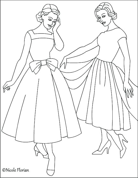 576x744 Barbie Fashion Coloring Pages