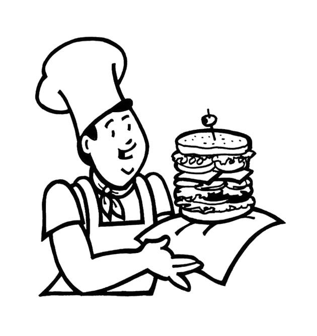 630x668 Fast Food The Big Burger Coloring Page For Kids Kids Coloring