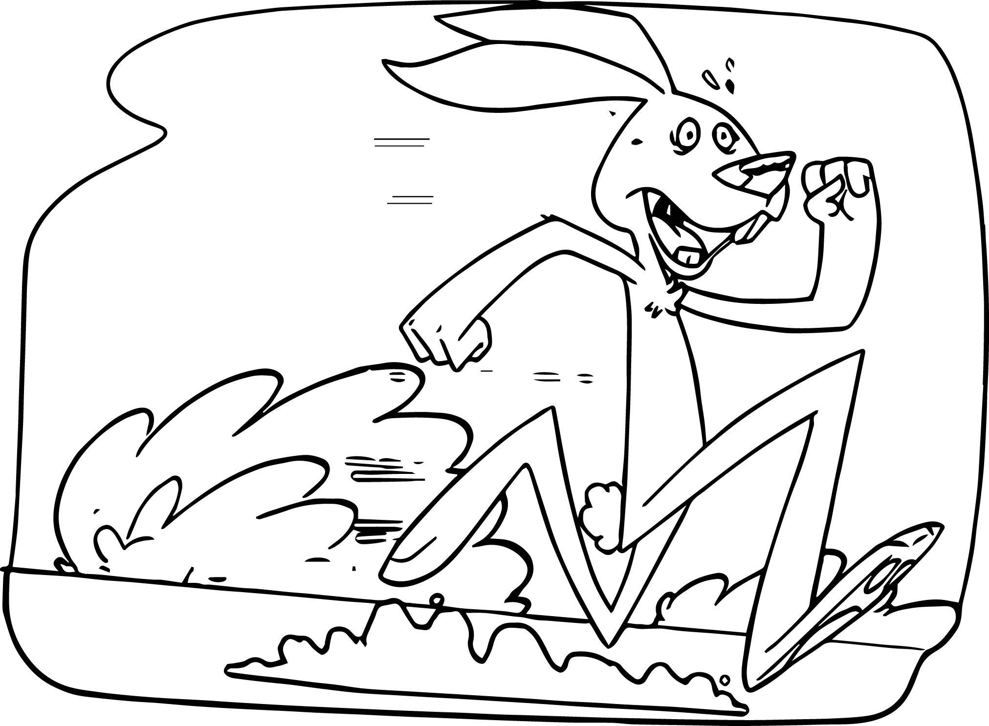 2023x1486 Stunning Fast Rabbit Passed Turtle Coloring Page Wecoloringpage