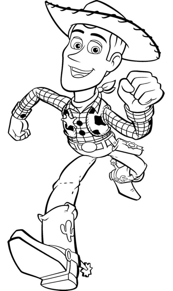 600x1009 Toy Story Woody Runs Fast Coloring Page