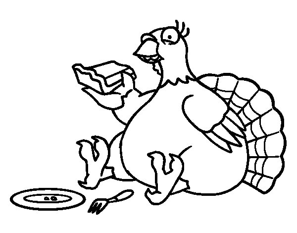 600x470 Fat Turkey Coloring Page