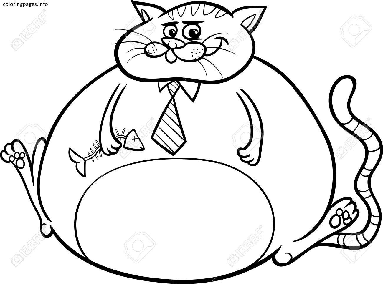 1300x965 Fat Cat Coloring Pages Colors Lively Free Acpra