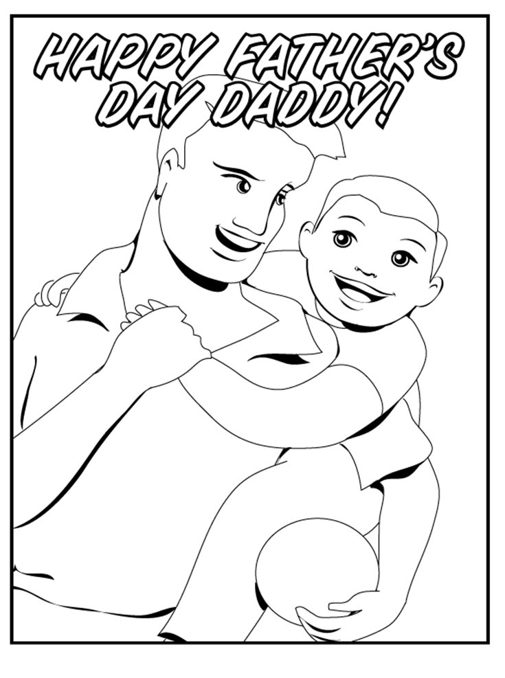 735x987 Coloring Activity Pages Happy Father's Day Daddy! From Son