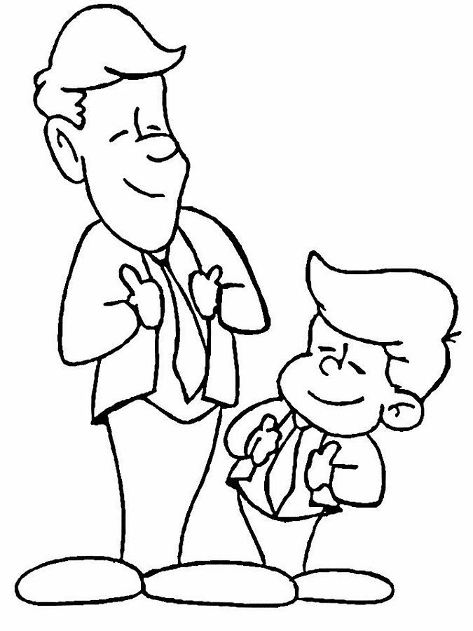 675x900 Dad Son Coloring Picture