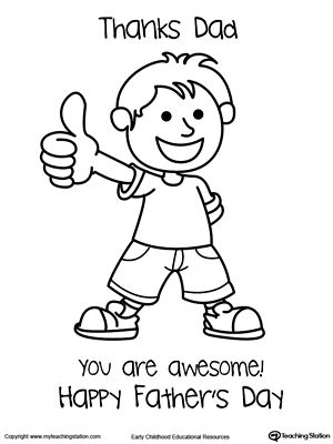 300x400 Father's Day Card From Son Coloring Page Worksheets, Homemade