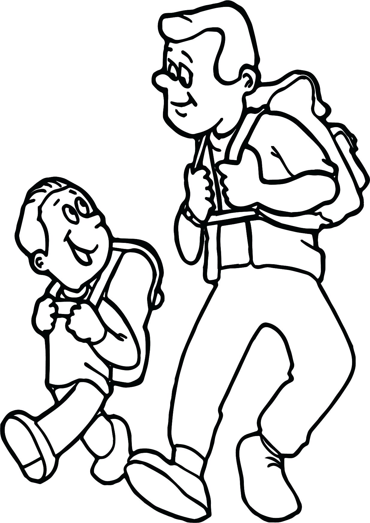 1235x1744 Father And Son Coloring Pages Camping Kids Page Themed Sheets