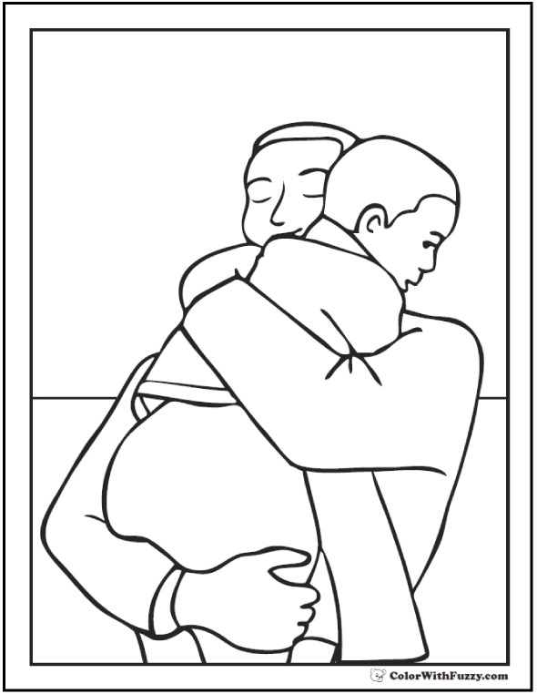 590x762 Father And Son Coloring Pages Father And Son Coloring Pages