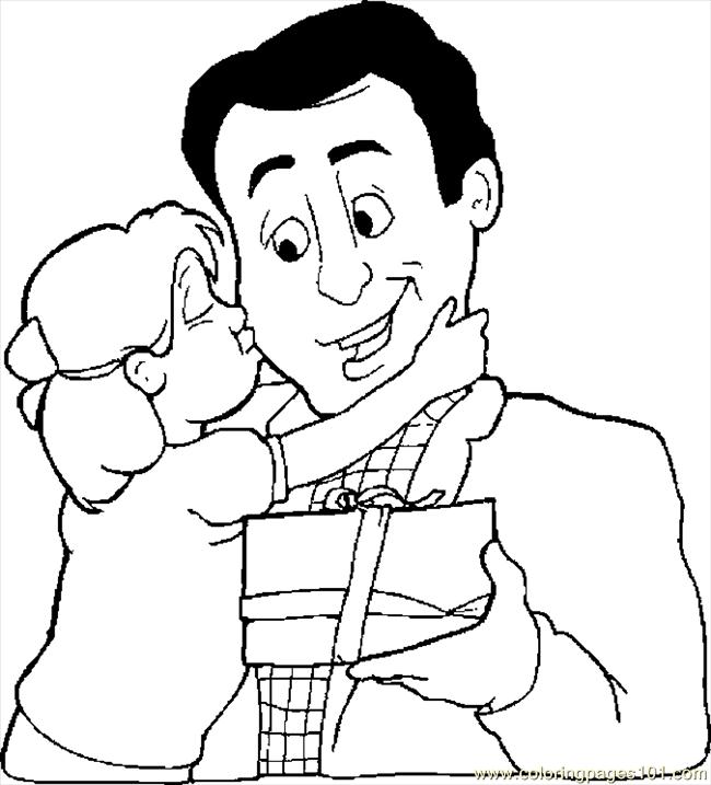650x717 Gift For Dad Coloring Page