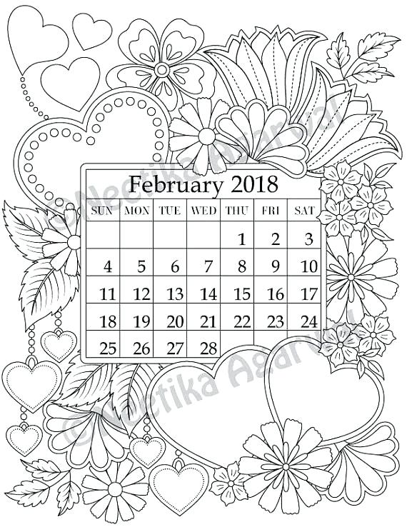 570x738 February Coloring Page