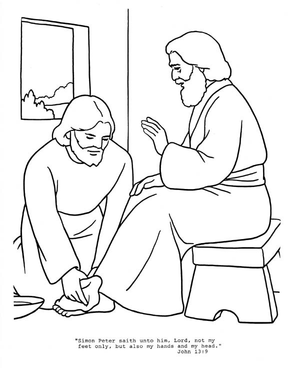 576x734 Jesus Washes Disciples Feet Paper Crafts Copic Printable