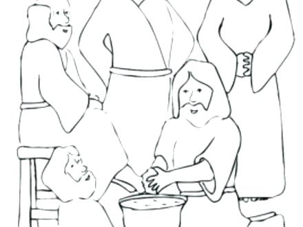 440x330 Jesus Washes The Disciples Feet Coloring Page Tells Disciple