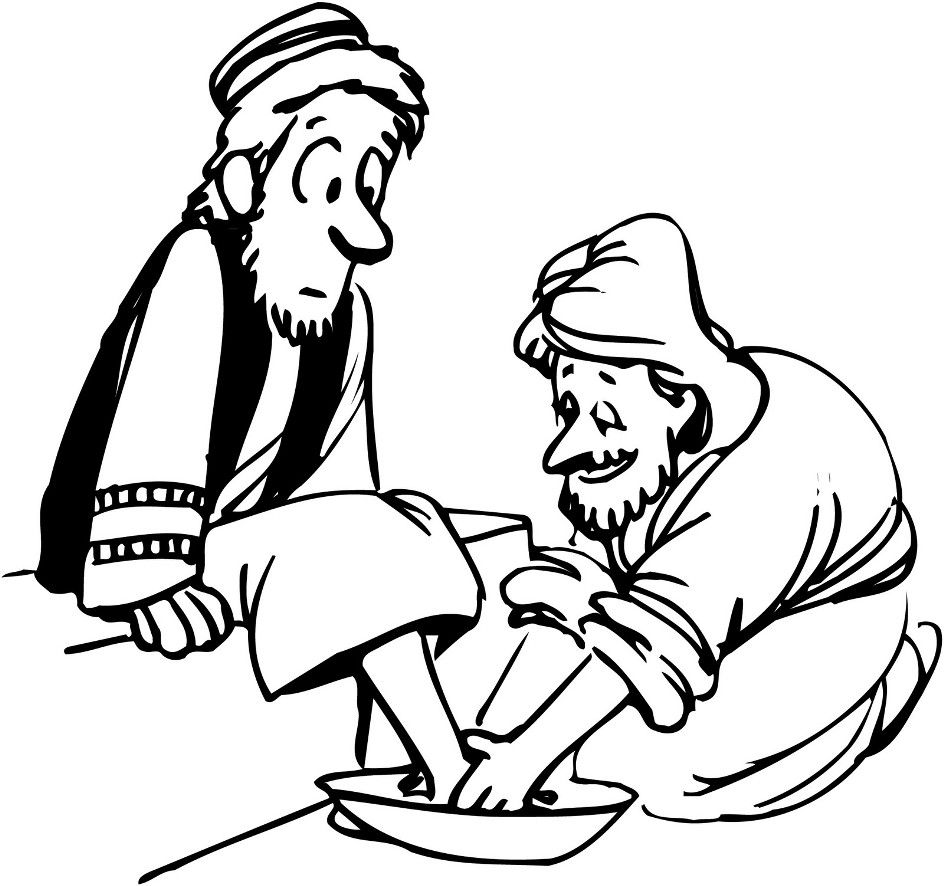 944x886 Jesus Washing Feet Coloring Page Bible Study