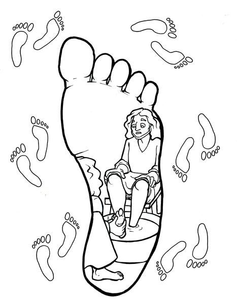 467x600 Use This Free Jesus Washes His Disciples Feet Coloring Page