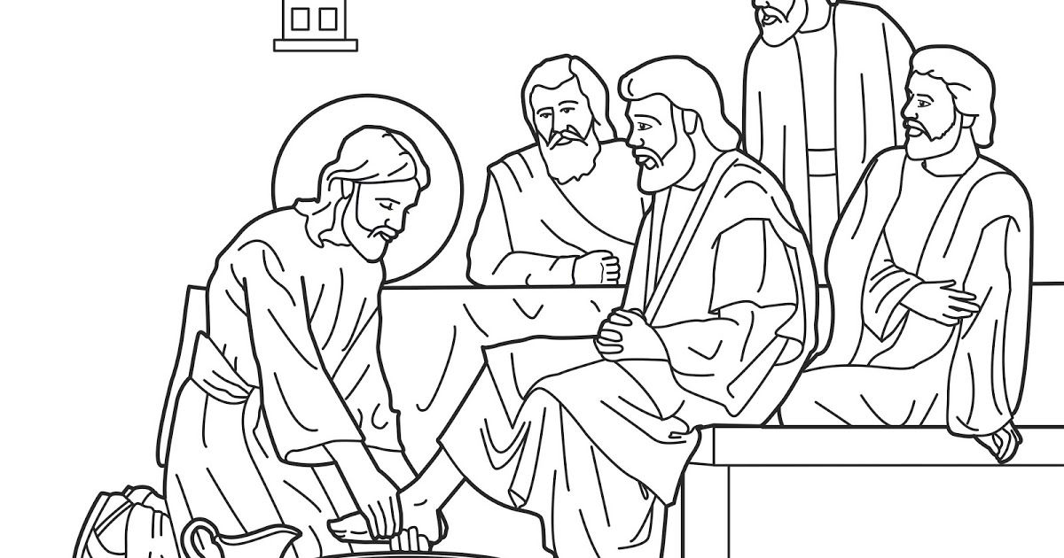 1200x630 Jesus Washes His Disciples Feet Coloring Pages Easter