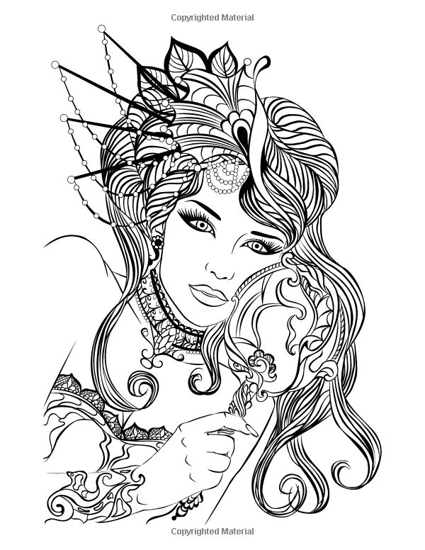 600x776 Best Beautiful Women Coloring Pages For Adults Images