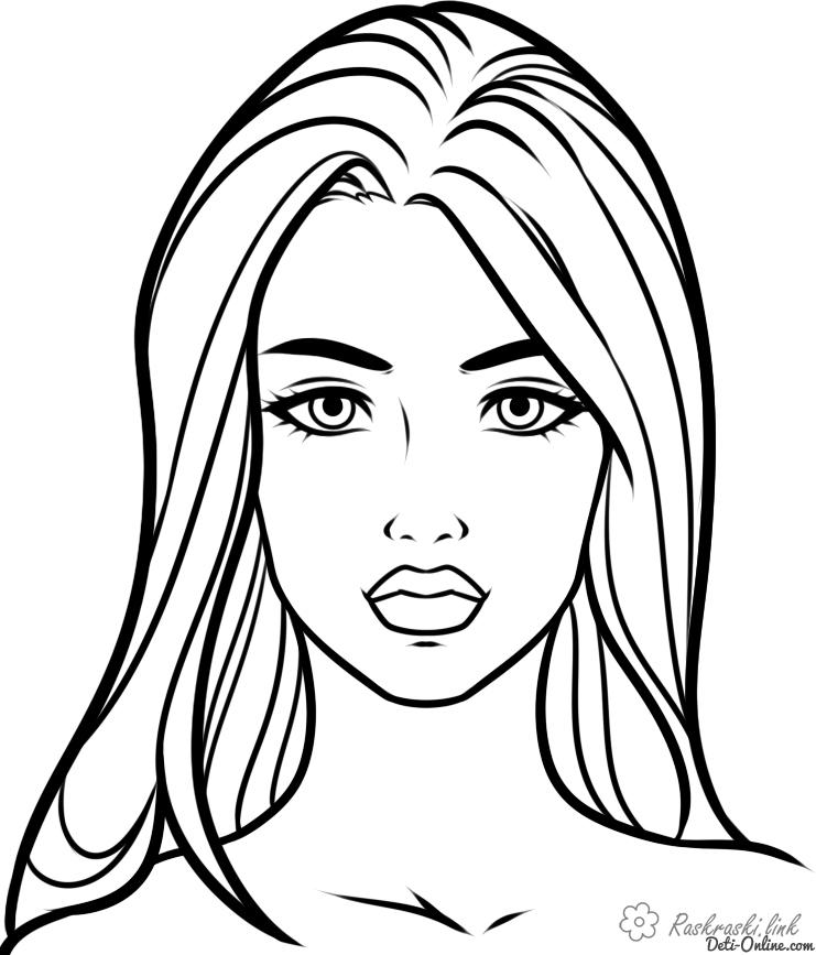 741x867 Beautiful Woman Face Coloring Pages