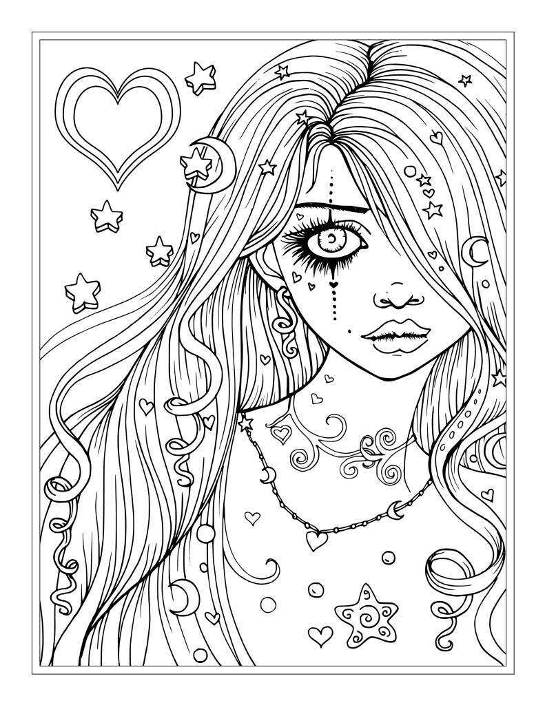 791x1024 Female Coloring Pages Worry Free Fantasy Girl Page