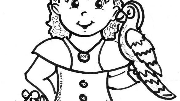 585x329 Girl Pirate Coloring Pages Hazel Mitchell Children S Illustrator