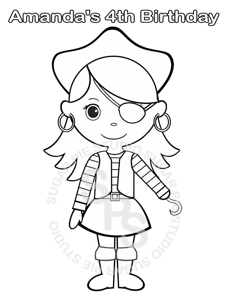 773x1000 Personalized Printable Pirate Girl Birthday Party Favor Childrens