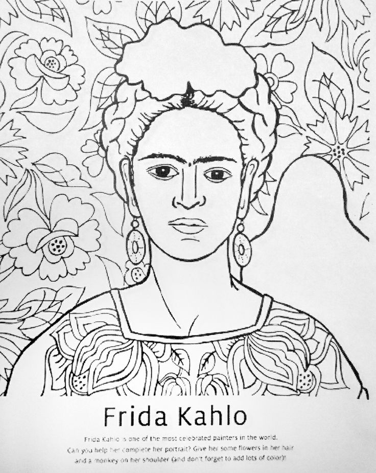 736x925 Frida Kahlo Coloring Pages Download And Print For Free