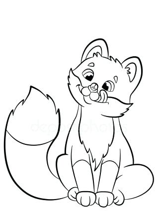 318x450 Baby Fox Coloring Pages Coloring Pages Wild Animals Little Cute