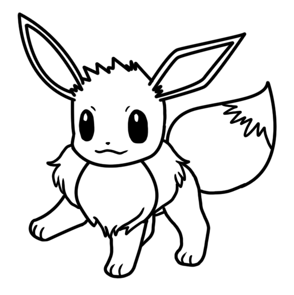 592x594 Eevee Coloring Page