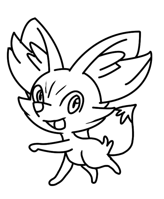 540x655 Fennekin Coloring Page