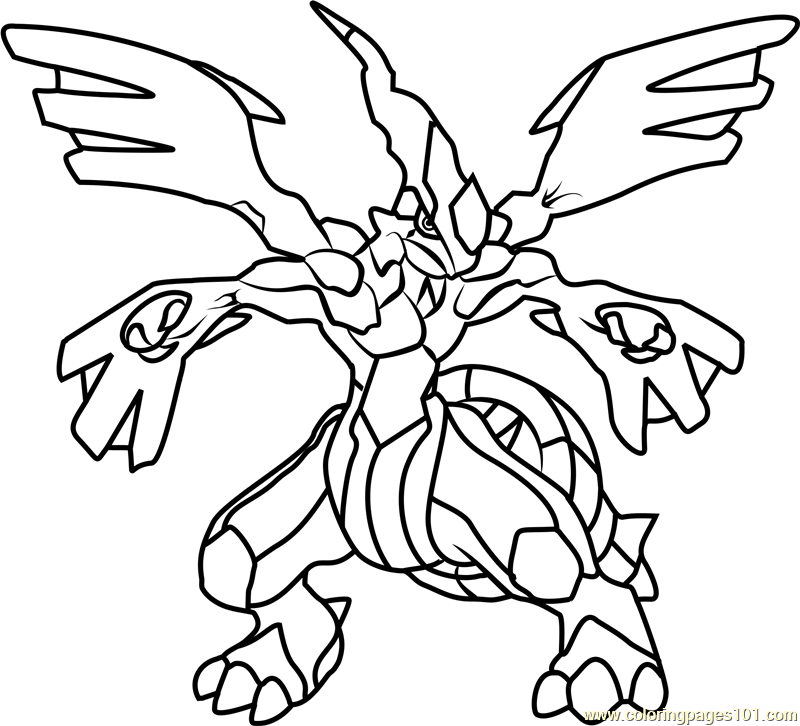 800x726 Zekrom Pokemon Coloring Page