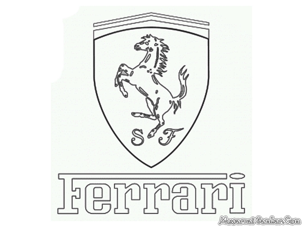 1024x768 Ferrari Logo Coloring Cars Boys Race
