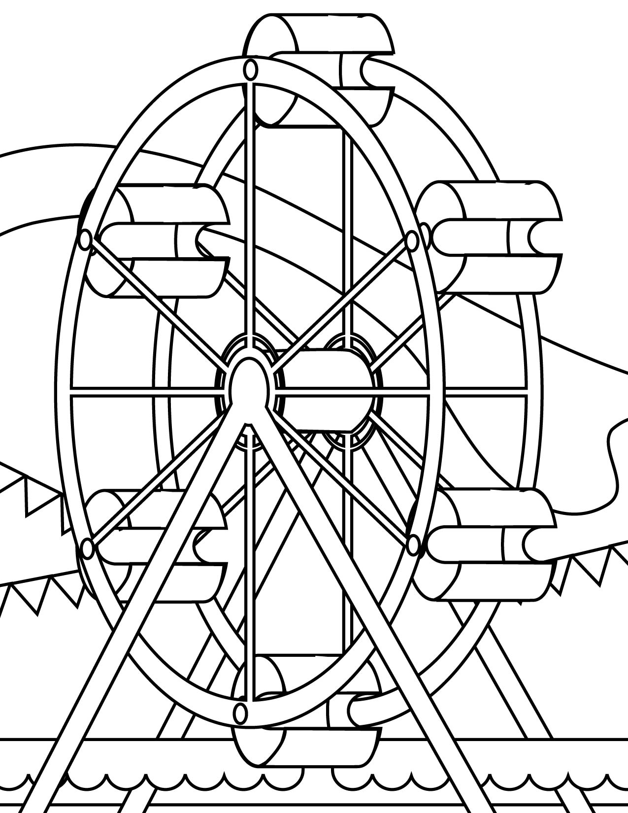 1275x1650 Ferris Wheel Coloring Page