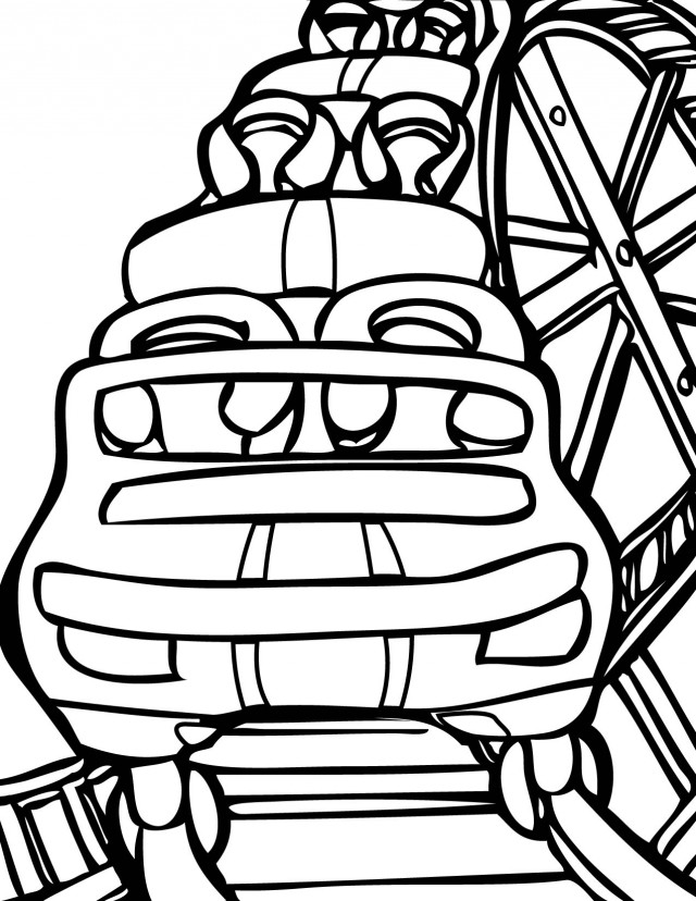 640x828 Rollercoaster Coloring Page Handipoints Amusement Park