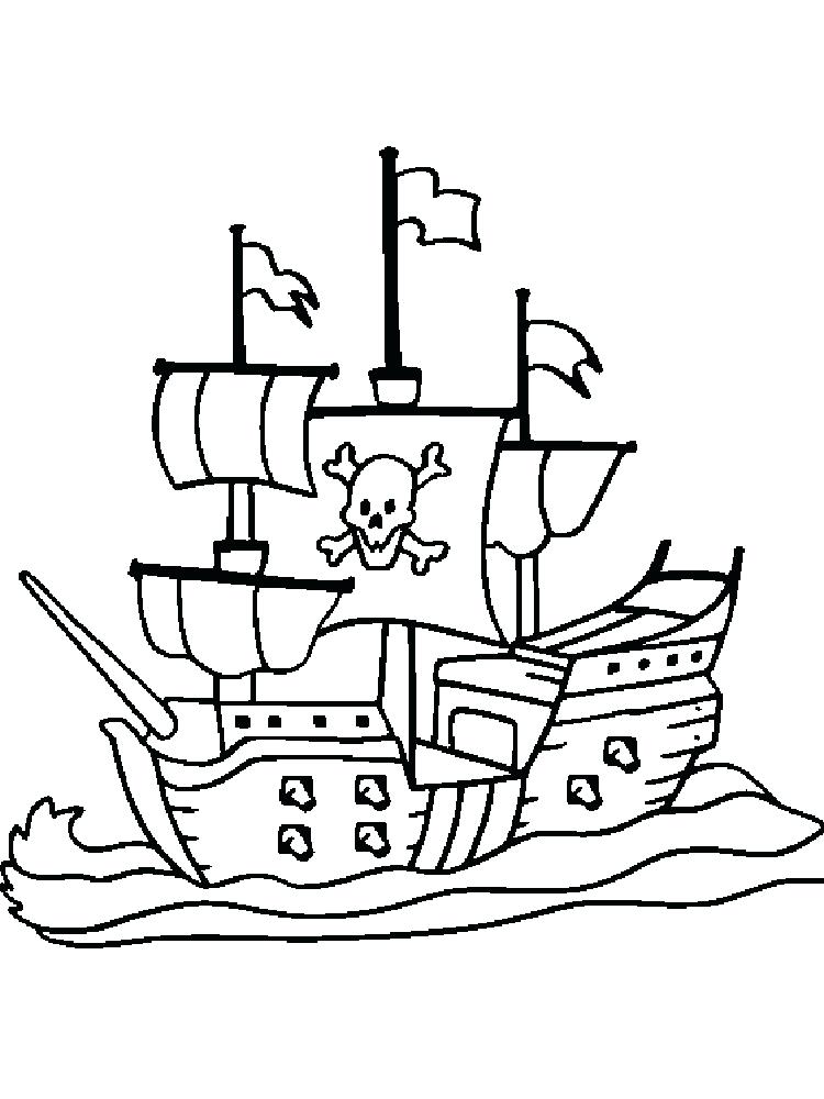 750x1000 Pirate Ship Coloring Page Free Printable Boat Pages For Kids Best