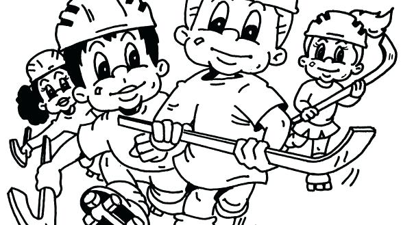 585x329 Hockey Coloring Pages Hockey Coloring Pages Surprising Kids Field