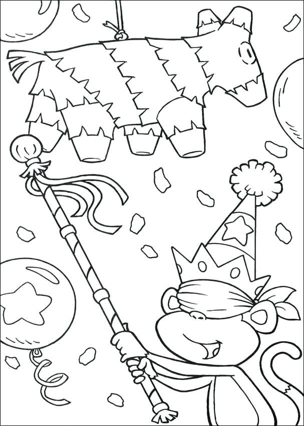 607x850 Fiesta Coloring Pages Print Birthday Party The Explorer Coloring
