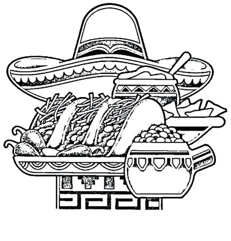 460x480 Mexican Food Coloring Pages Fascinating Free Fiesta Coloring Pages