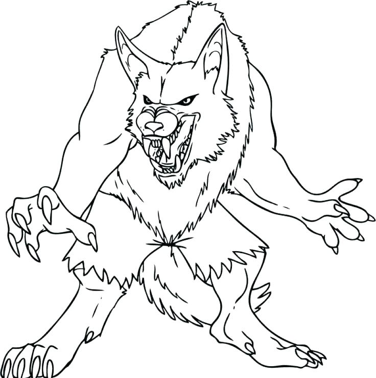 736x739 How To Draw A Cartoon Werewolf Step Best Fantasy Coloring Pages