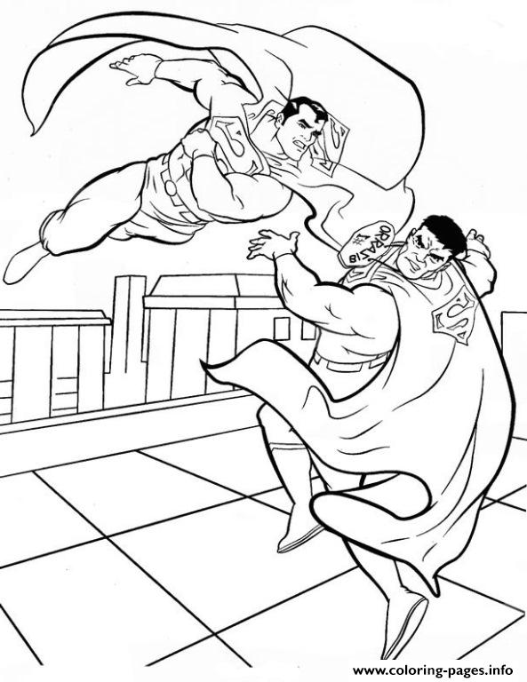 593x768 Print Superman Fighting Coloring Coloring Pages