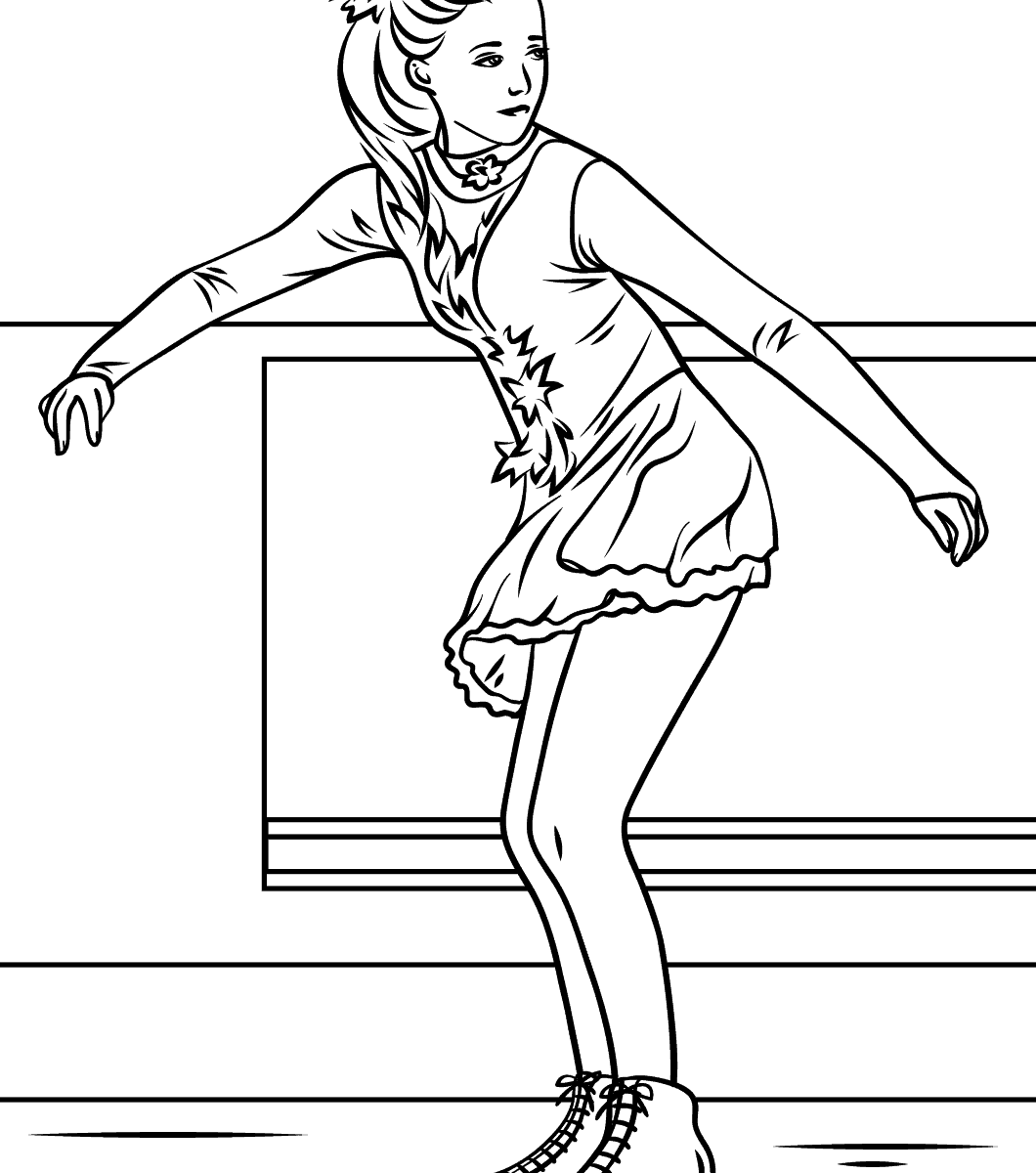1060x1200 Ice Figure Skating Girl Activities Coloring Page Free Pages
