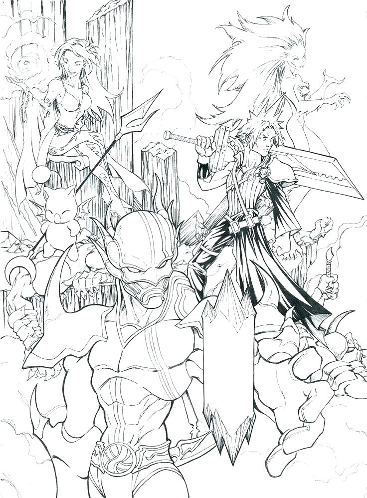 736x998 Final Fantasy Coloring Pages Final Fantasy Coloring Pages