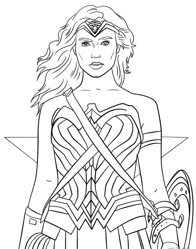 824x1050 Free Wonder Woman Coloring Pages To Print For Page General Color