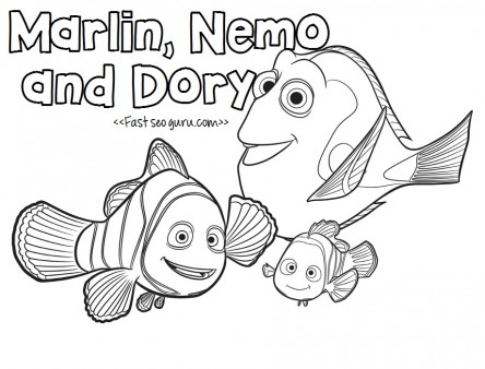 444x338 Finding Dory Movie Coloring Pages For Kids
