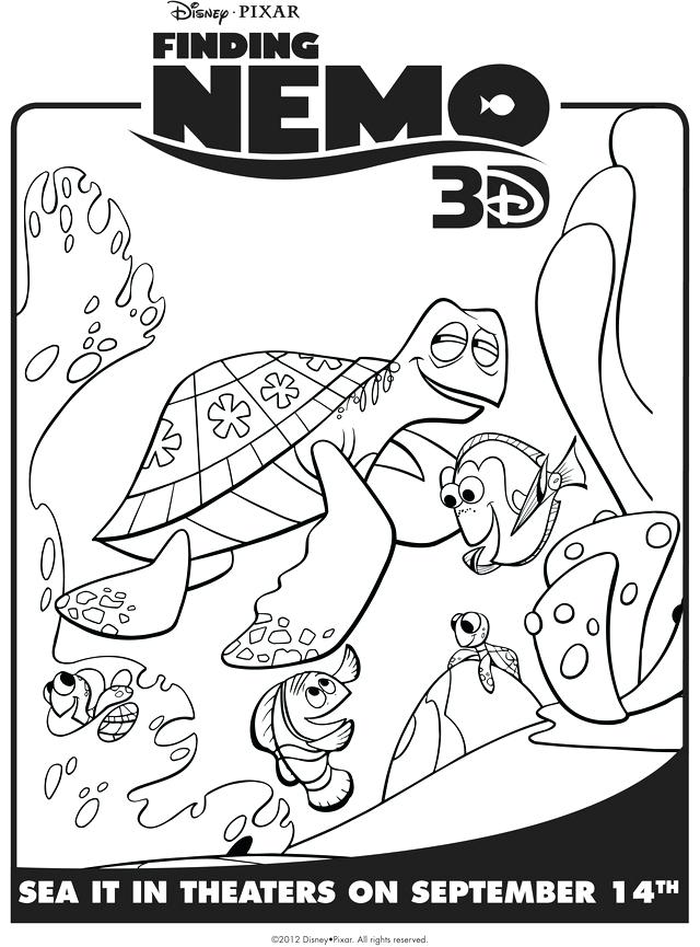 640x865 Finding Nemo Coloring Pages Finding Marlin Dory Crush Free