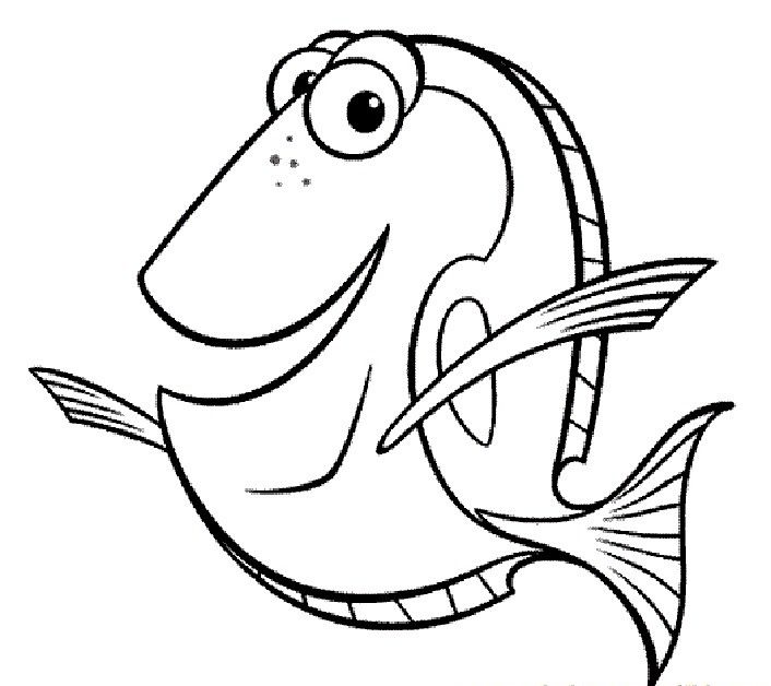 706x628 Dory Finding Nemo Coloring Pages Disney Dory