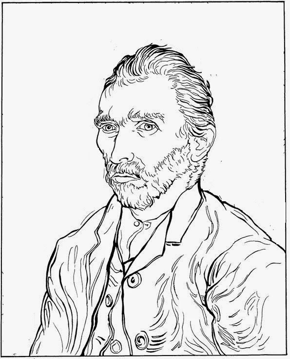 595x735 Vincent Van Gogh Coloring Pages Inspirational Best Colour Me