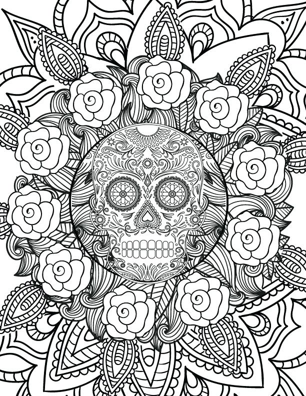 612x792 Fine Art Coloring Books For Adults Printable Coloring Skull This