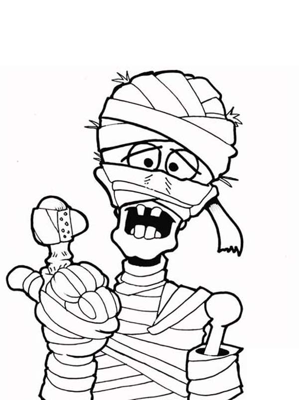 600x803 Mummy Can Still Hurting His Finger Funny Coloring Page