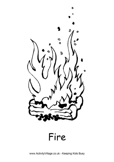 460x650 Fire Colouring Page